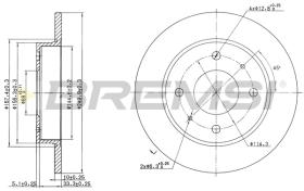 BREMSI CD7622S - B. DISC REAR DIA.250 SOLID MITSUB COLT