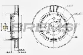 BREMSI CD7628V - B. DISC FRONT DIA.258 VENT. KIA CERATO