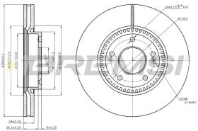 BREMSI CD7630V - B. DISC FRONT DIA.300 VENT. HYUNDAI SONA