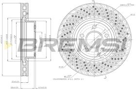 BREMSI CD7694V - B. DISC FRONT DIA.322 VENT. MERCED C300