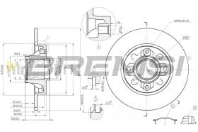 BREMSI CD7695S - B. DISC REAR DIA.249 SOLID CITROEN C4