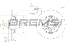 BREMSI CD7696S - B. DISC REAR DIA.249 SOLID PEUGEOT 308