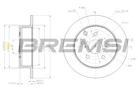 BREMSI CD7704S - B. DISC REAR DIA.280 SOLID TOYOTA AVENSI