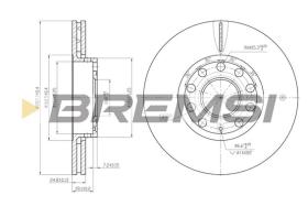 BREMSI CD7706V - B. DISC FRONT DIA.287 5 VENT. AUDI 100