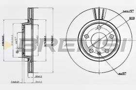 BREMSI CD7708V - B. DISC FRONT DIA.280 VENT. AUDI A4