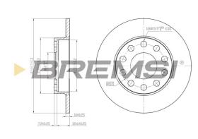 BREMSI CD7709S - B. DISC REAR DIA.245 SOLID AUDI A4