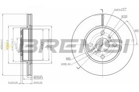 BREMSI CD7710V - B. DISC FRONT DIA.255 VENT. TOYOTA IQ