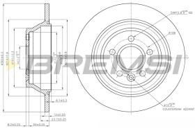 BREMSI CD7719S - B. DISC REAR DIA.302 SOLID VOLVO S80