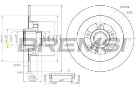 BREMSI CD7725S - B. DISC REAR DIA.300 SOLID RENAULT LAGUN