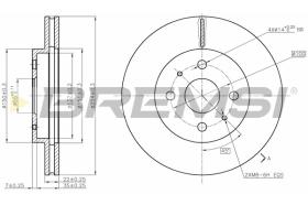 BREMSI CD7758V - B. DISC FRONT DIA.254 VENT. SUBARU JUSTY