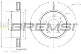 BREMSI CD7759V - B. DISC REAR DIA.302 VENT. JEEP COMPASS