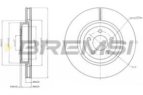 BREMSI CD7765V - B. DISC FRONT DIA.345 VENT. LANCIA THEMA