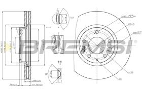 BREMSI CD7768V - B. DISC FRONT DIA.296 VENT. MAZDA CX-7