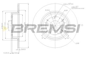 BREMSI CD7776S - B. DISC REAR DIA.296 VENT. HONDA ACCORD