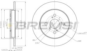 BREMSI CD7781S - B. DISC REAR DIA.259 SOLID TOYOTA YARIS