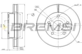 BREMSI CD7782V - B. DISC FRONT DIA.255 VENT. TOYOTA HILUX