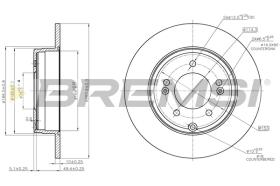 BREMSI CD7787S - B. DISC REAR DIA.284 SOLID HYUNDAI SONAT