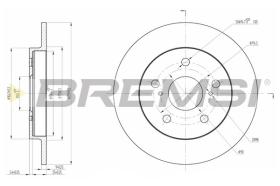 BREMSI CD7788S - B. DISC REAR DIA.259 SOLID TOYOTA YARIS