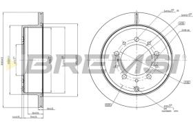 BREMSI CD7799V - B. DISC REAR DIA.345 VENT. TOYOTA LANDCR