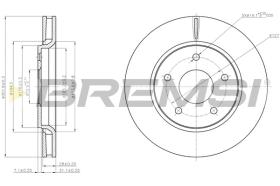 BREMSI CD7807V - B. DISC FRONT DIA.302 VENT. FIAT FREEMON