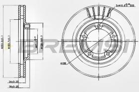 BREMSI CD7822V - B. DISC FRONT DIA.254 VENT. MITSUB L300