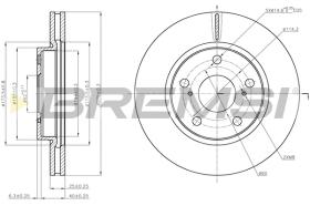 BREMSI CD7838V - B. DISC FRONT DIA.275 VENT. TOYOTA RAV 4