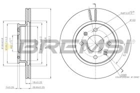 BREMSI CD7840V - B. DISC FRONT DIA.256 VENT. HYUNDAI I20