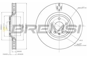 BREMSI CD7847V - B. DISC FRONT DIA.340 VENT. AUDI