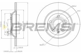 BREMSI CD7850S - B. DISC REAR DIA.302 SOLID AUDI A6