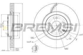 BREMSI CD7856V - B. DISC FRONT DIA.330 VENT. MERCED C350