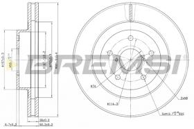 BREMSI CD7857V - B. DISC FRONT DIA.301 VENT. SUBARU SVX