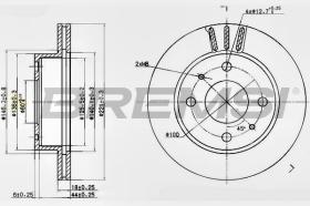 BREMSI CD7858V - B. DISC FRONT DIA.221 VENT. SUBARU LIBER