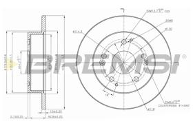 BREMSI CD7861S - B. DISC REAR DIA.260 SOLID HONDA CIVIC