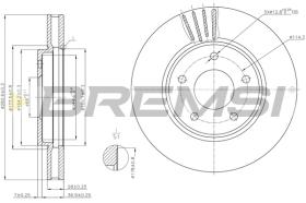 BREMSI CD8040V - B. DISC FRONT DIA.283 VENT. NISSAN LEAF