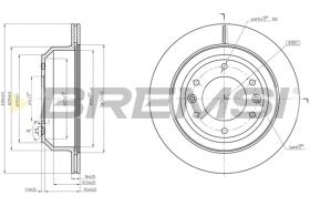 BREMSI CD8112V - B. DISC REAR DIA.324 SOLID HYUNDAI H-1