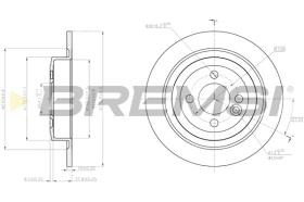 BREMSI CD8124S - B. DISC REAR DIA.280 SOLID MINI MINICLU