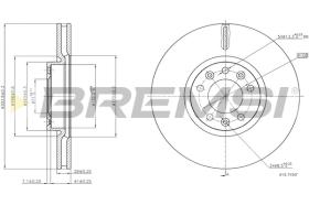 BREMSI CD8156V - B. DISC FRONT DIA.303,6 VENT. CITROEN C4