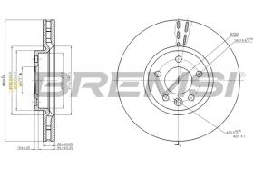 BREMSI CD8182V - B. DISC FRONT DIA.340 VENT. VW TRANPORTE