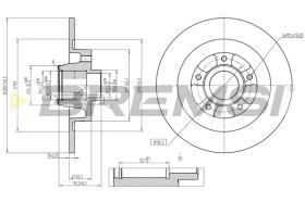 BREMSI CD8185S - B. DISC REAR DIA. 290 SOLID RENAULT GR S