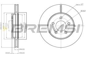 BREMSI CD8206V - B. DISC FRONT DIA.303 VENT. FORD MAVERIC