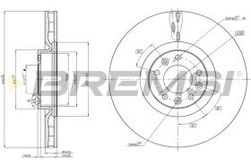 BREMSI CD8234V - B. DISC FRONT DIA.340 VENT. CITROEN C5