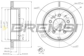 BREMSI CD8261V - B. DISC REAR DIA.286 VENT. MAZDA MPV II