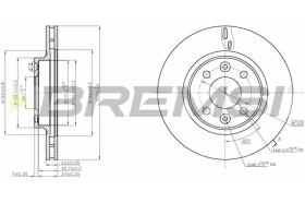 BREMSI CD8327V - B. DISC FRONT DIA.258 VENT. DACIA LOGAN