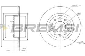 BREMSI CD8333S - B. DISC REAR DIA.264 SOLID ALFA R GIULIE