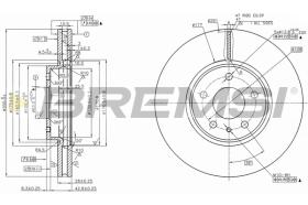 BREMSI CD8337V - B. DISC FRONT DIA.300 VENT. FORD MONDEO