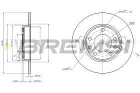 BREMSI CD8406S - B. DISC REAR DIA.249 SOLID PEUGEOT 308