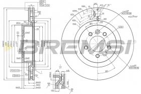 BREMSI CD8429V - B. DISC FRONT DIA.360 LAND ROVER RSPORT