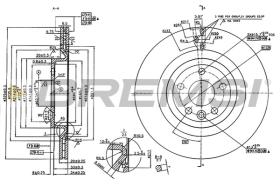 BREMSI CD8432V - B. DISC REAR DIA.325 JAGUAR XE  LR VELAR