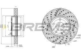 BREMSI CD8464V - B. DISC FRONT DIA.295 VENT. MERC GLA A B