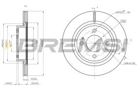 BREMSI CD8467V - B. DISC FRONT DIA.251 VENT. MITSUBISHI M